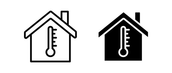 Thermometer icon vector set. Home quarantine symbol