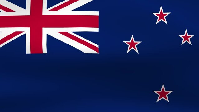 New Zealand Flag Smooth Waving Animation. Wonderful Flag of the New Zealand with Folds. Flag background. 4k 3D render.