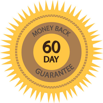  60 day money back guarantee label vector art illustration