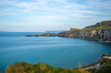 Fototapeta na wymiar The World Famous Antrim Coast at Larrybane in County Antrim In Northern Ireland 