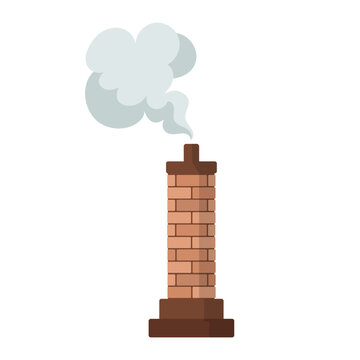 recommend clip art: chimney with smoke flat vector illustration cartoon logo icon clipart isolated on white background