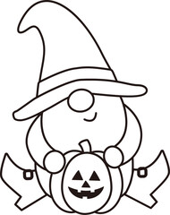 Halloween gnome outline