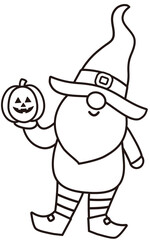 Halloween gnome outline