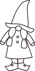 Halloween woman gnome outline