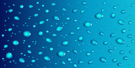 water drops on blue background .realistic vector