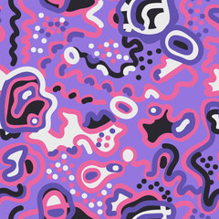 Abstract psychedelic seamless unusual pattern with wave ines 