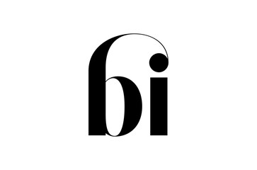 BI typography brand name initial letters icon.