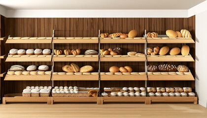 Eco-friendly snack on the shelf for a healthy shopping lifestyle, interior design decoration background