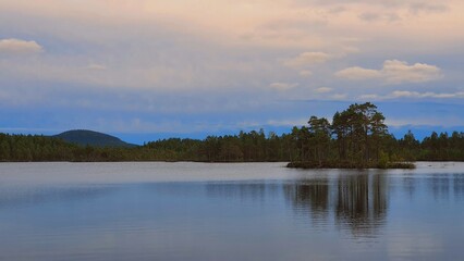 lake and mountains in Sweden 