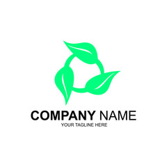 Natural leaf logo. Recycling logo.