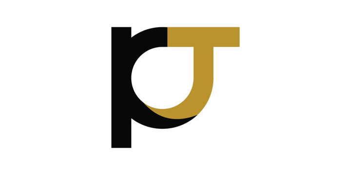 logo initial P T icon vector