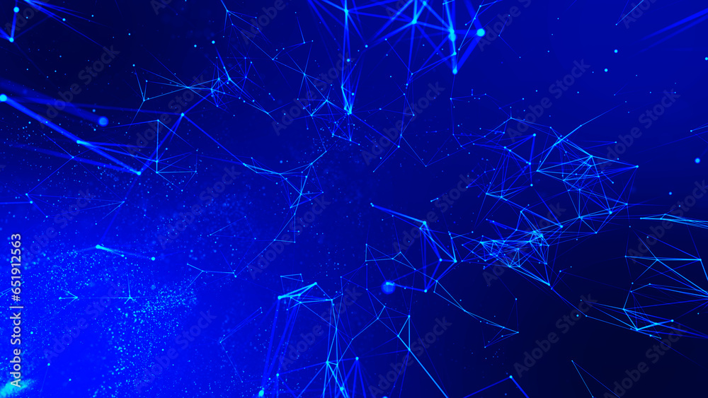Poster network connection structure. big data. connecting points and lines. abstract technology background.