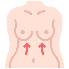 BREAST REJUVENATION filled outline icon,linear,outline,graphic,illustration