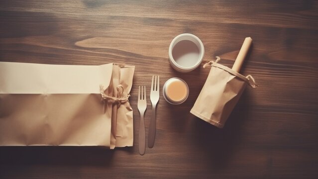 Breakfast table, option for advertisement or background, Generative A.I.