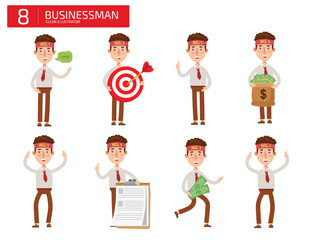 Businessman Character Set Vector Design