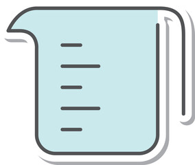 日用品のステッカー単品イラストアイコン　計量カップ