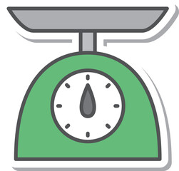 日用品のステッカー単品イラストアイコン　計量器