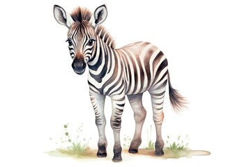 Obraz premium A zebra standing in the grass created with Generative AI technology