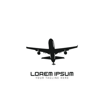 Airplane logo icon. Vector illustration isolated on white background