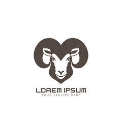 Goat head logo icon vector design illustrator design Creative Goat logo design goat icon modern company logo