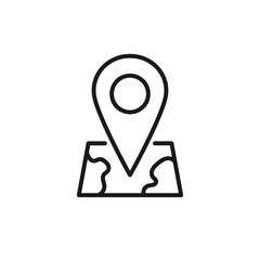 Location pin line icon with editable stroke. Vector illustration.