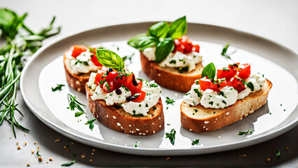 Elegant Appetizer Herbed Ricotta-Enhanced Bruschetta