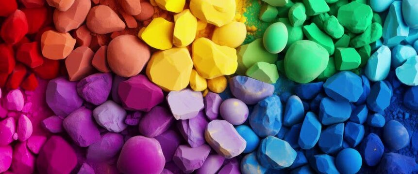 Anamorphic video abstract colorful particles motion 3d animation.