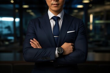Fototapeta premium 腕を組むスーツ姿の男性02