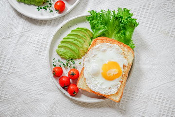 breakfast bread Fried Eggs and Avocado