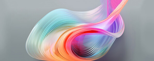 Abstract colorful gradient translucent wave background. modern glossy colorful translucent fluid motion waves, fluent style liquid cloth 3D illustration. Generative AI