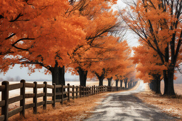 Road during autumn
