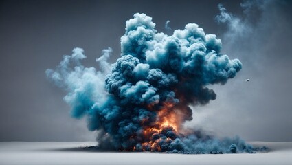 powder and smoke explosion, background mockup