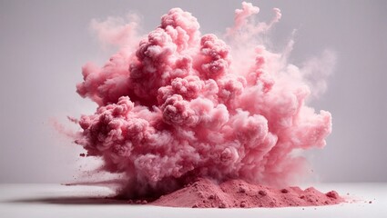 powder and smoke explosion, background mockup