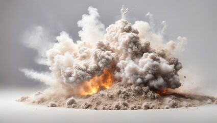 powder and smoke explosion, background mockup