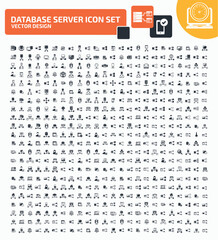 Database And Network Vector Icon Set Design