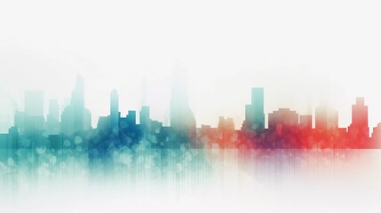 Fototapeta na wymiar City Skyline - presentation background, wallpaper, art, hotel, lobby, print