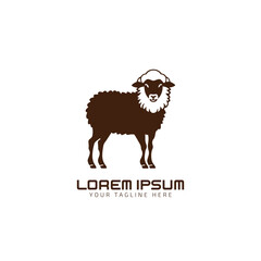 Sheep logo icon. Sheep silhouette isolated on white background. Vector illustration