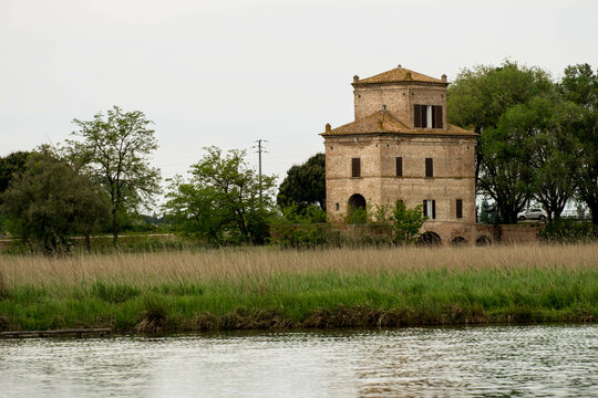'Torre Abate', an ancient sluice with watchtower in Mesola, Italy