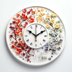 "Nature's Grace on Your Wall: The Floral Elegance Clock"

