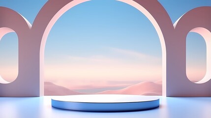 Fototapeta premium empty podium stage for presentation product.