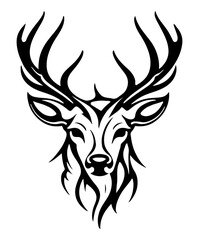 stylized stag head in a minimalist style, vector design 