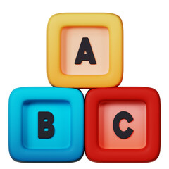 3D Alphabet Block Illustration