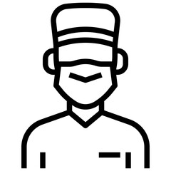 SURGICAL NURSE MALE filled outline icon,linear,outline,graphic,illustration