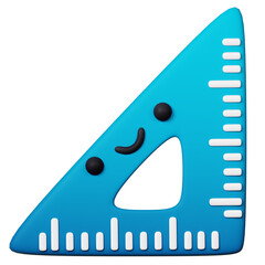 3D Triangle Ruler Illustration