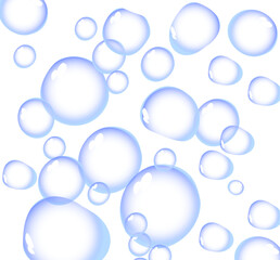 MOVING WATER BUBBLES ILLUSTRATION ON WHITE BACKGROUND