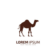 Camel graphic icon. Camel brown sign isolated on white background. Camel symbol of desert. Vector illustration
