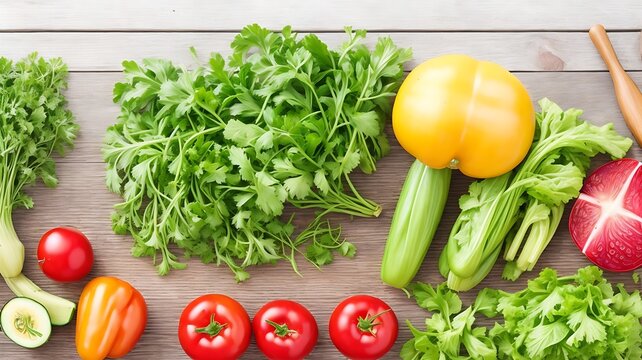  "Colorful Harvest: Tomatoes, Cabbage, Coriander, and Squash"