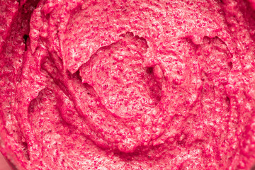 Obraz premium Berry yoghurt ice cream. Smoothies from fresh fruits and berries. Ice cream texture. Delicious sweet dessert close-up as a background.