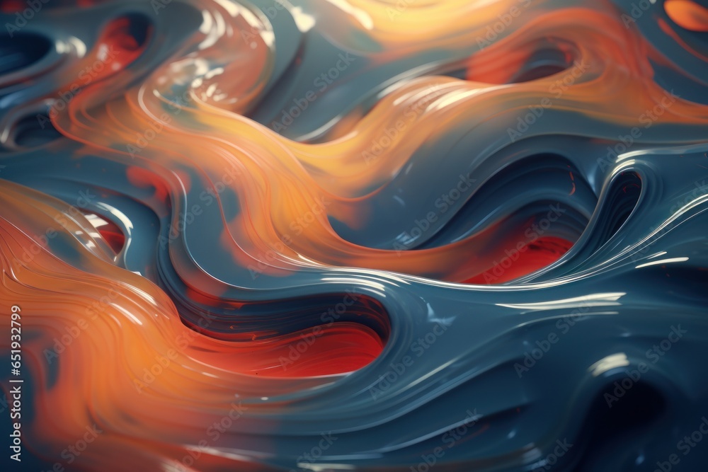 Poster A detailed close-up of a liquid painting on a surface. This versatile image can be used for various creative projects.