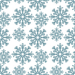 Snowflake seamless pattern isolated. Xmas vector stock illustration. Eps 10